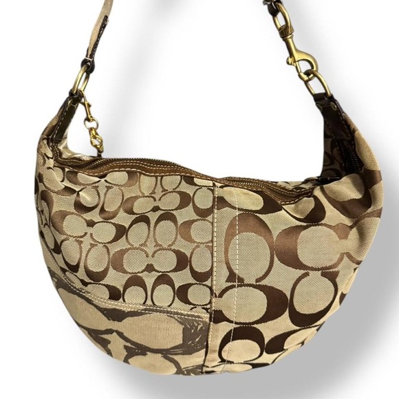 Y2k Coach Signature Patchwork‎ Brown Hampton Large Hobo 2006 Glam - Picture 2 of 8